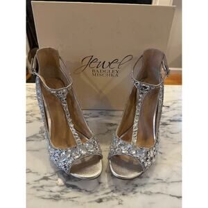 Jewel Badgley Mischka Womens Conroy Dress Sandal Size 9.5 NIB Glam Glitter